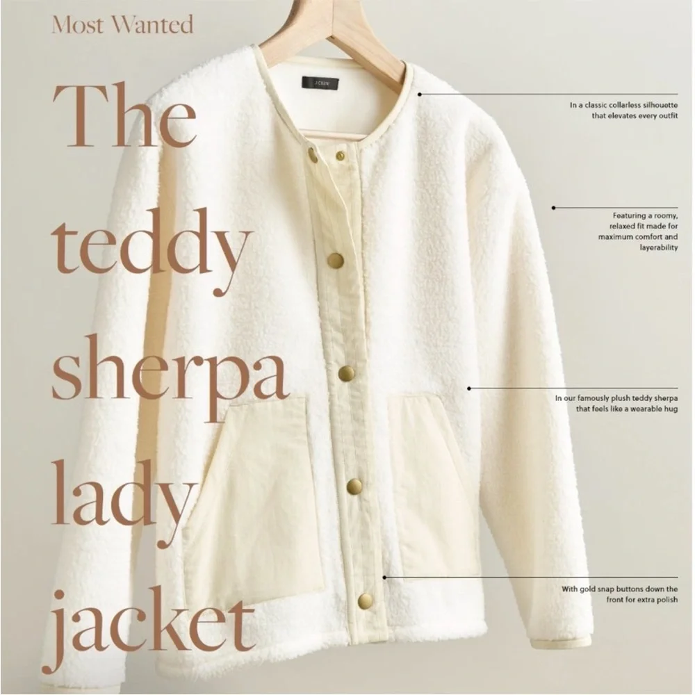 JCrew teddy sherpa lady jacket